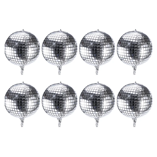 Large Multi Color Disco Ball Balloons - 55.88 cm, Pack of 6