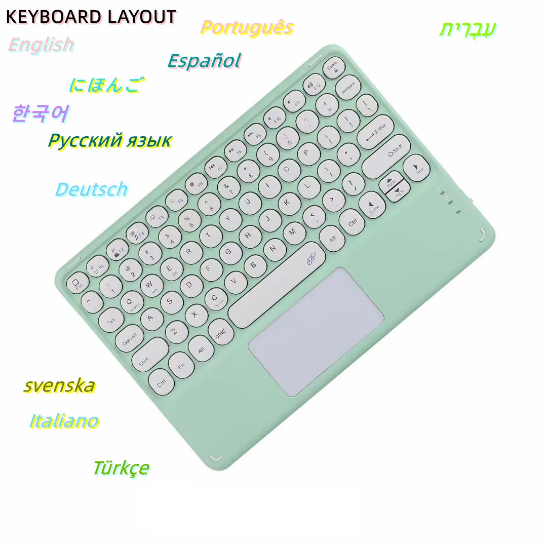 Teclado sem Fio Bluetooth com Touchpad Hebraico Espanhol Coreano para Ipad Pro ar para Xiaomi Huawei Android Windows Tablet