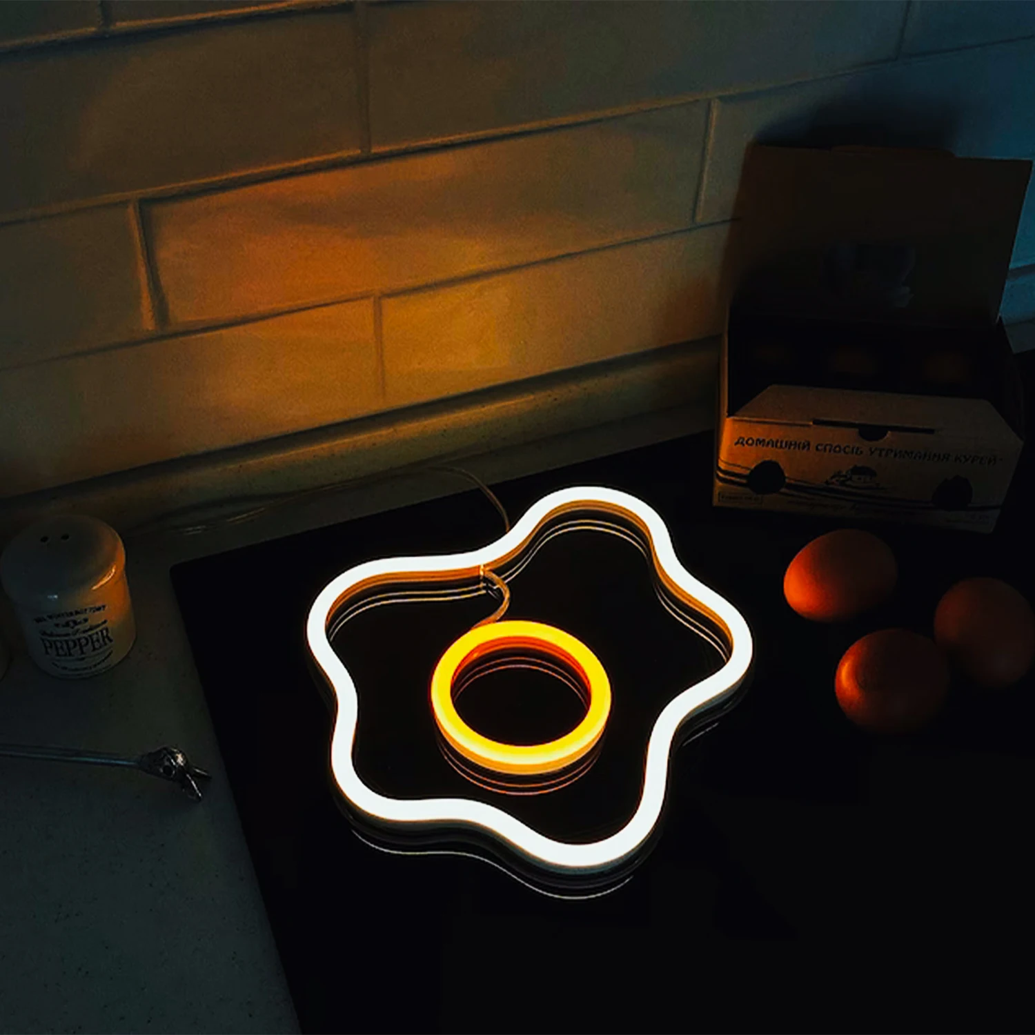 Fried Egg LED Neon Lights Home Kitchen Living Room Dining Mall Children's Room Cute Wall Lamp Decoration Mood USB Night Light triangle sink drain basket cute dolphin triangle corner kitchen sink drain basket retractable multifunctional drainage basket