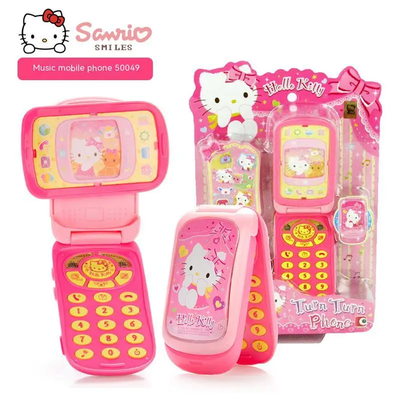 thumbnail image 1 of Teléfono de juguete de simulación Sanrio Hello Kitty, teléfono con video, teléfono móvil con música Kt, cámara para niños, regalo para niñas, pantalla táctil educativa, 1 of 5