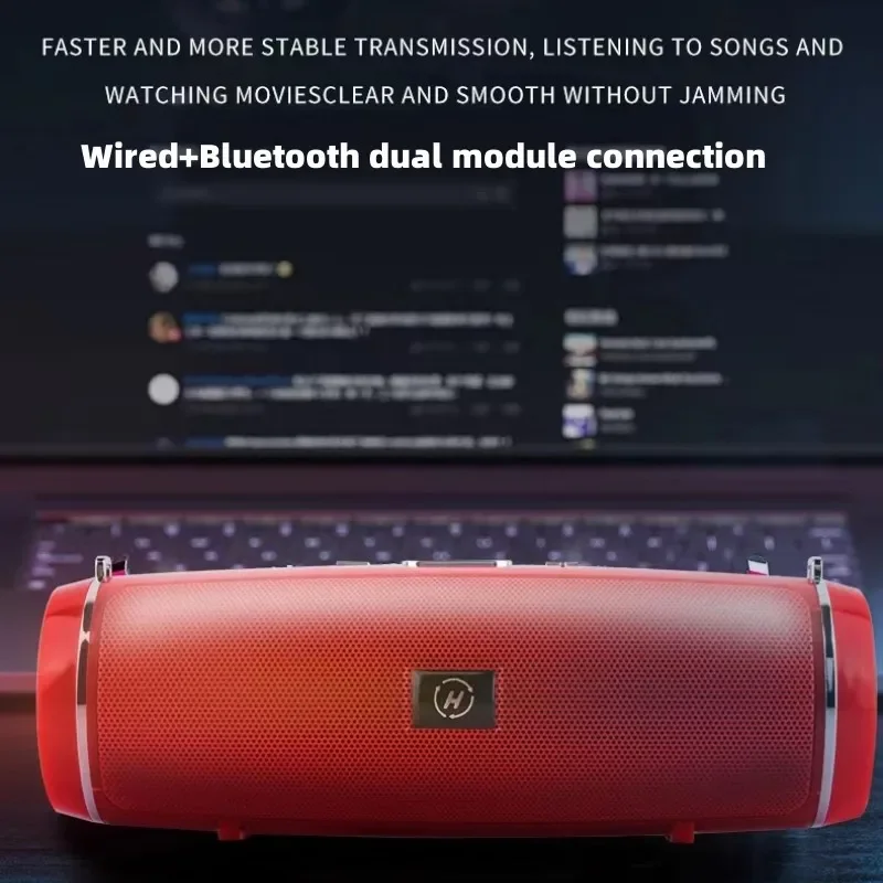 Portable Bluetooth Speaker Portable IPX7 Waterproof Outdoor HIFI Column Speaker Wireless Bluetooth Speaker Subwoofer Stereo Sound Box FM Radio TF Boom box