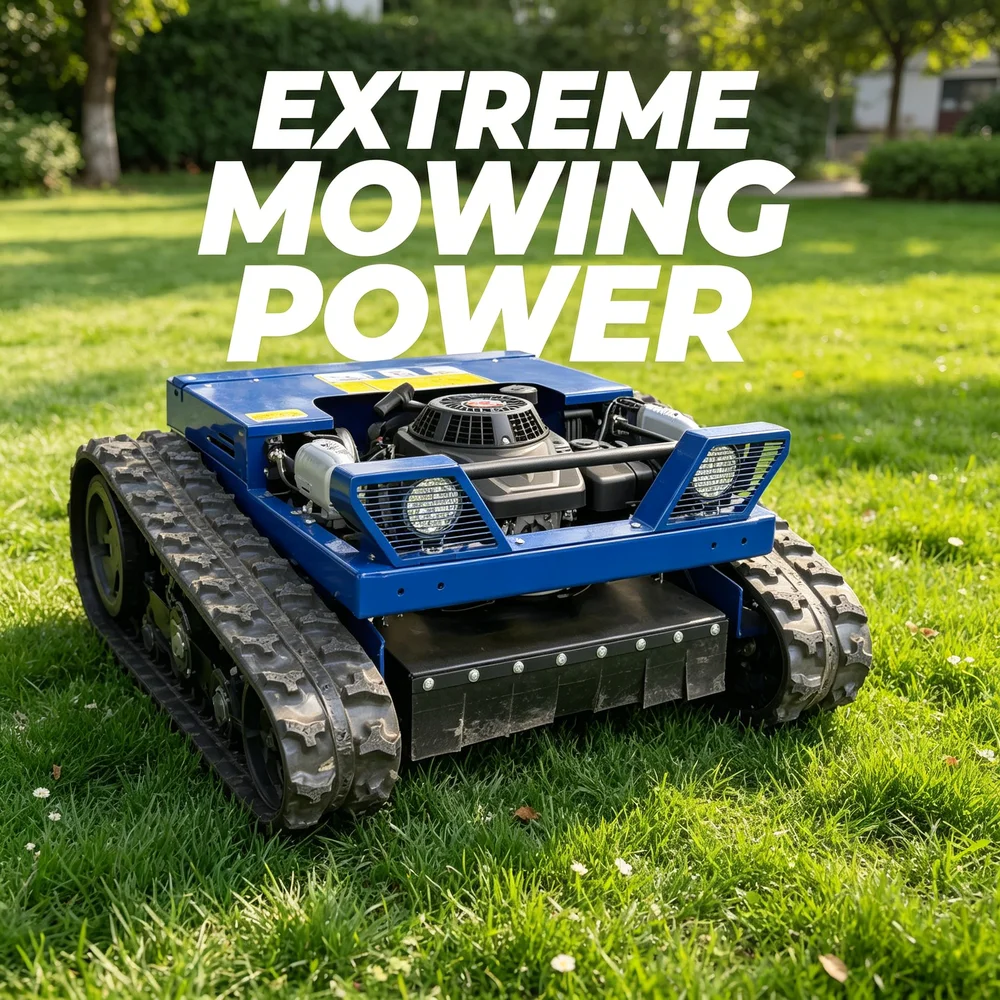 Customized Remote Control Lawn Mower Smart Remote System 550mm 800mm Hybrid Power Crawler Tracked Zero Turn All Terrain Modern