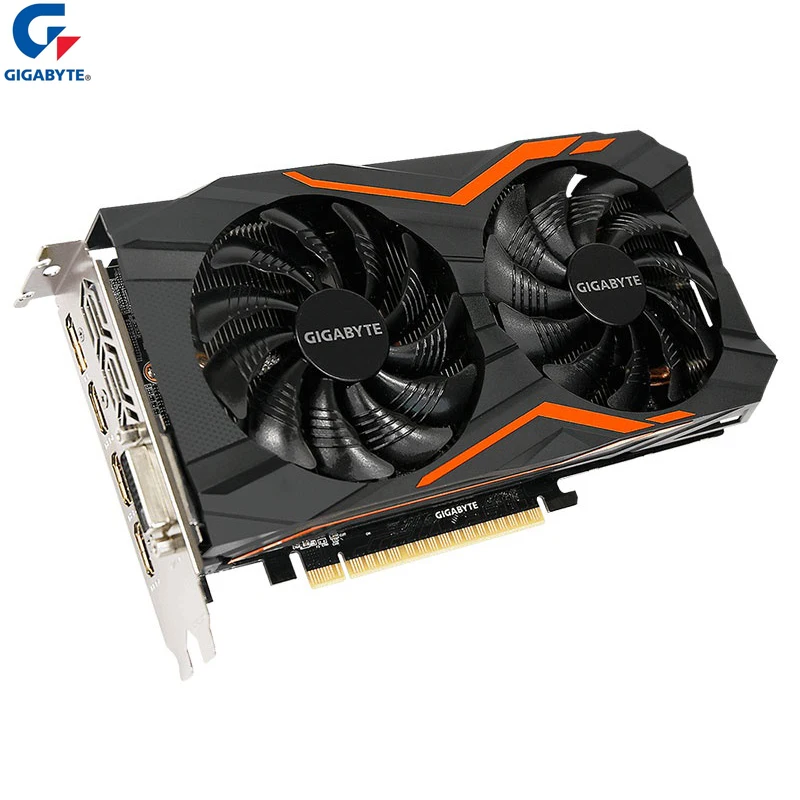 Gigabyte Video Card Original GTX 1050 G1 Gaming 2G GDDR5 Graphics Cards for nVIDIA Geforce GTX1050 2GB Hdmi Dvi game Used video card for gaming pc