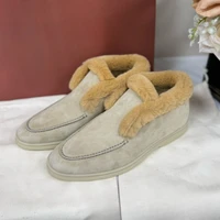 Women's Ankle Boots Wool Snow Boots Genuine Cowhide   winter shoes  Low Top Keep Warm Fur Boots Fashion Winter Boots Woman - Image 3