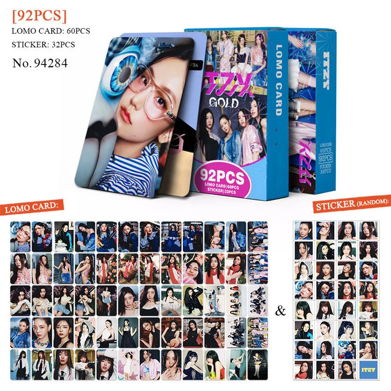 ITZY Album LOMO Card YEJI Lia RYUJIN CHAERYEONG YUNA Fan Collection Photo Card Postcard Album Greeting Sticker 92pcs/set