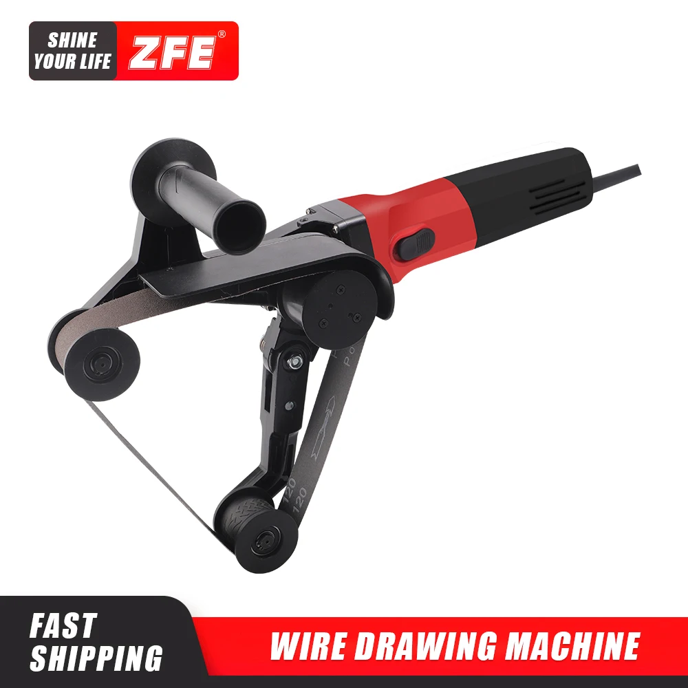

ZFE Pipe Tube Belt Sanders Polisher Stainless Steel Tube Grinding Polishing Machine Wire Drawing Machine Finishing Belt Sander