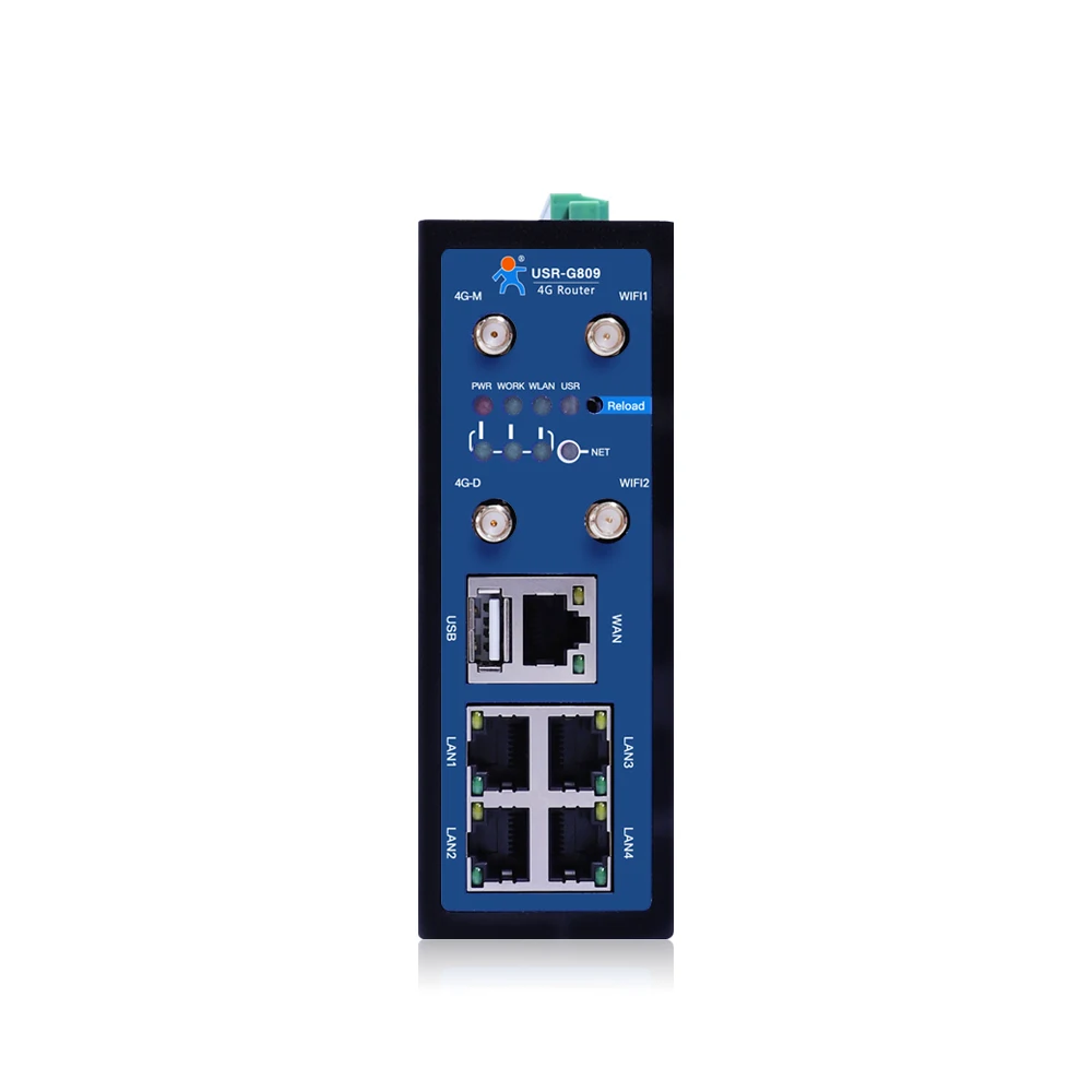다기능 고성능 딘레일 4G 산업용 제어 장치 USR-G809 지원 VPN, 이메일/SMS/비정상 알람