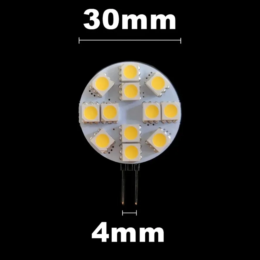4.8W G4 소켓 5050 SMD Led 전구 DC 12V 할로겐 바이핀 램프 교체 LED 전구 1.2W 1.8W 2.4W 따뜻한 흰색/차가운 흰색 Led 조명