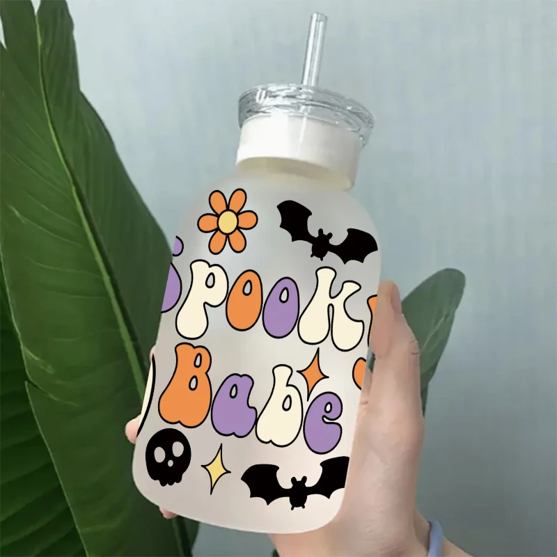 UV DTF Transfer Sticker Halloween Cat Ghost For The 16oz Libbey Glasses Wraps Bottles Cup DIY Waterproof Decals D23518