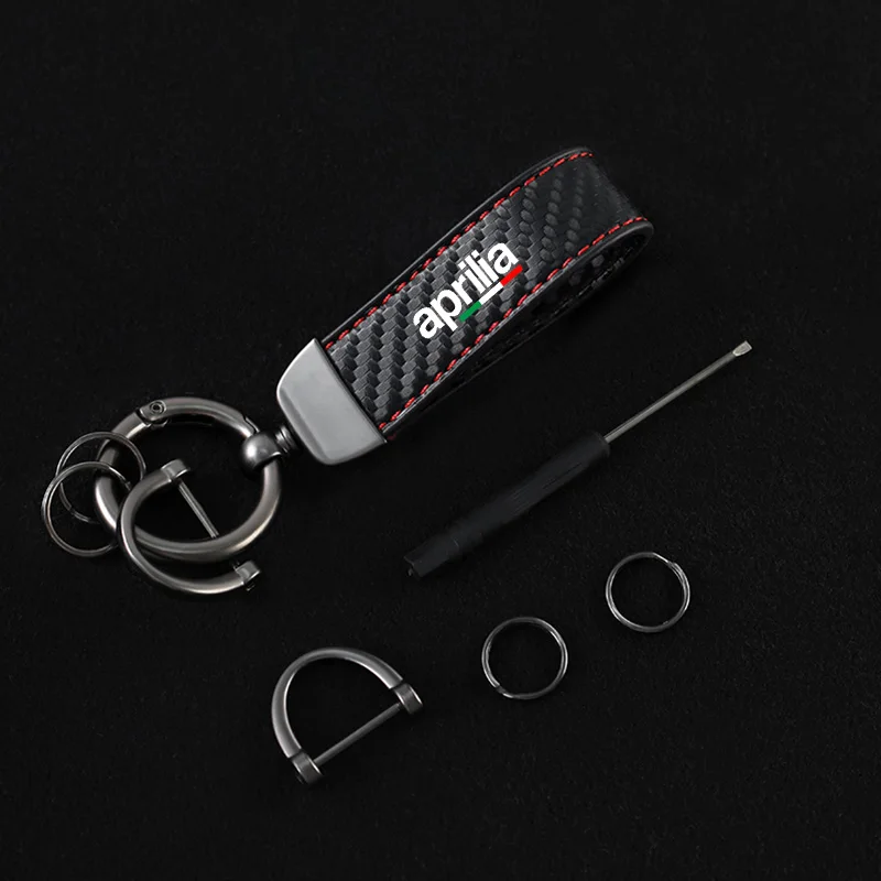 고급 탄소 섬유 가죽 오토바이 키체인, Aprilia RSV4 RS660 Tuono 660 RSV1000/R Caponord 1200 액세서리