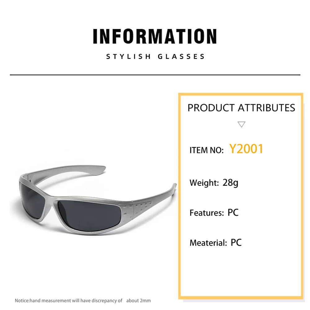 Y2K Sonnenbrille Männer Frauen Vintage Outdoor Fahrrad Radfahren Sport Sonnenbrille 2000S Ästhetischen Shades Fashion Punk Goggle Brillen – Detail 3