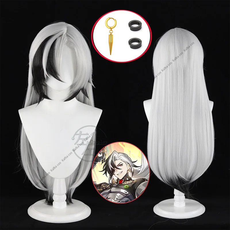 Boothill Cosplay Perücke Ohrringe Honkai Star Rail 80CM Grau Weiß Langhaar Galaxy Ranger Frauen Männer Halloween Kostüm Rolle spielen Requisite 12 Boothill Cosplay Perücke Ohrringe Honkai Star Rail 80CM Grau Weiß Langhaar Galaxy Ranger Frauen Männer Halloween Kostüm Rolle spielen Requisite 1