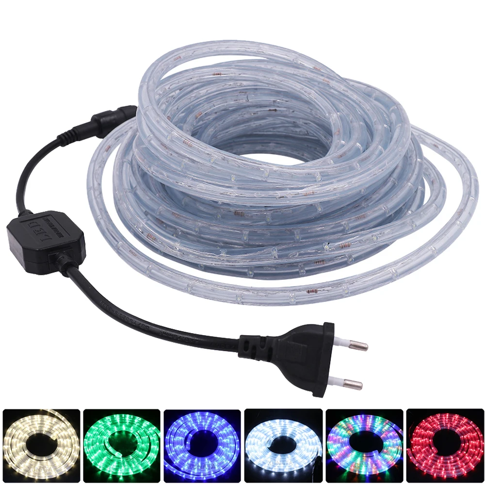 220V Neon Strip Light 360 Rainbow Tube Flex Neon Sign Outdoor Impermeabile Led Strip Fairy Tube Rope Decorazione Ghirlanda Di Natale