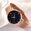 HANNAH MARTIN Brand Fashion Women Watch Luxury Rhinestone Starry Sky Dial Ladies Waterproof Stainless Steel Strap Couple Watch 2