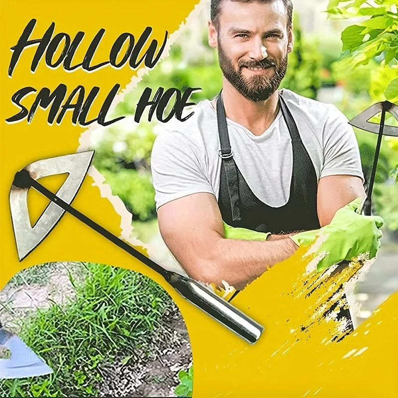 Garden Hoe Tools, All-Steel Hardened Hollow Hoe, Sharp Garden Weeding Tools, Hand Hoe Gardening Edger Weeder Tool 5