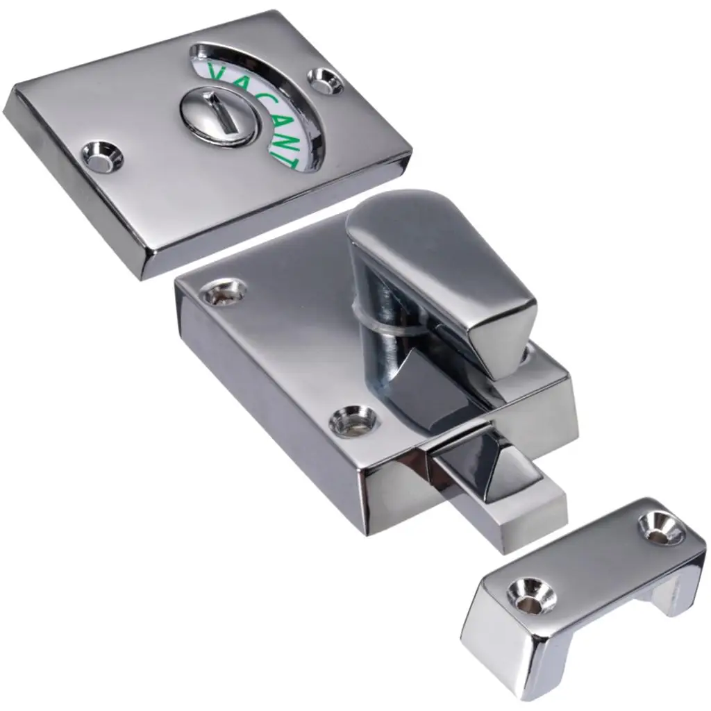 Stainless Bathroom Toilet Privacy Door In Use Lock Indicator