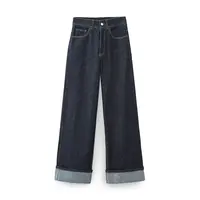 DUOPERI Women Fashion 2 Pieces Sets With Pocket Denim Blue Jackets & Front Zipper Trousers Feamle Chic Lady Pants Sets - Image 4