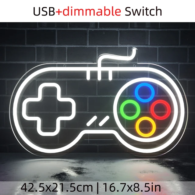 Led Game Room Neon Signs Dimmable Neon Lights for Bedroom Wall Gaming Decor Room Decor Boys Teen Kids Gifts Party Decorations game controller
