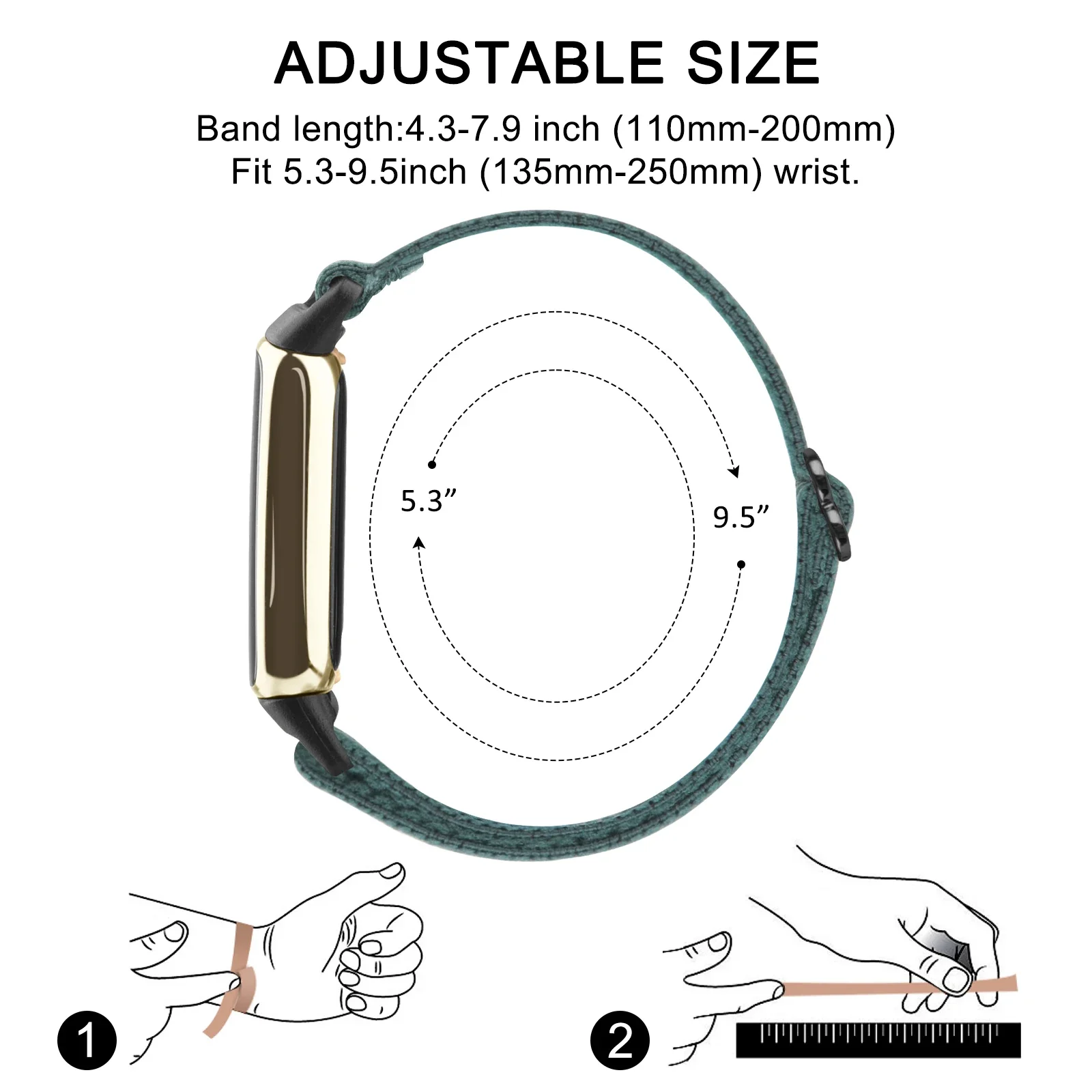 Elastic Strap Bracelet Replacement for Smartwatch, Adjustable Wristband