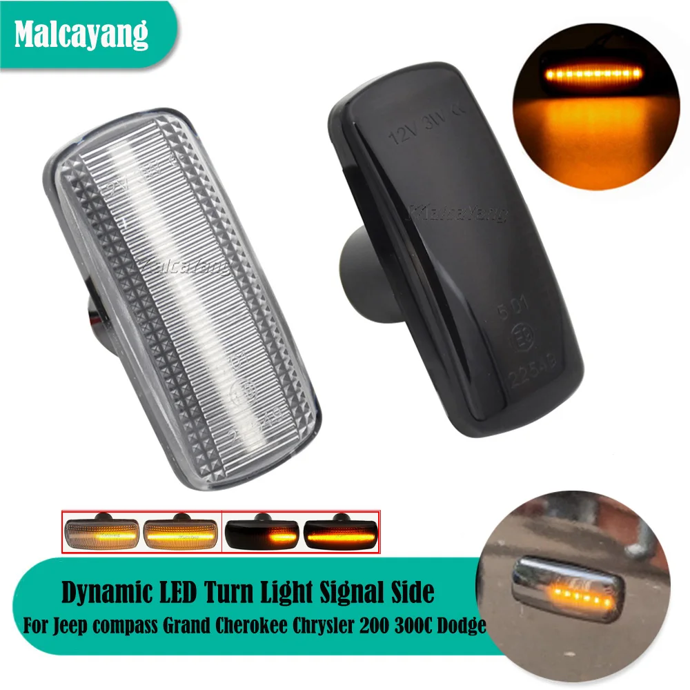 Per Jeep Compass Patriot Commander Liberty Grand Cherokee Chrysler 200 300 Dynamic Led Side Marker Fender Blinker Signal Light
