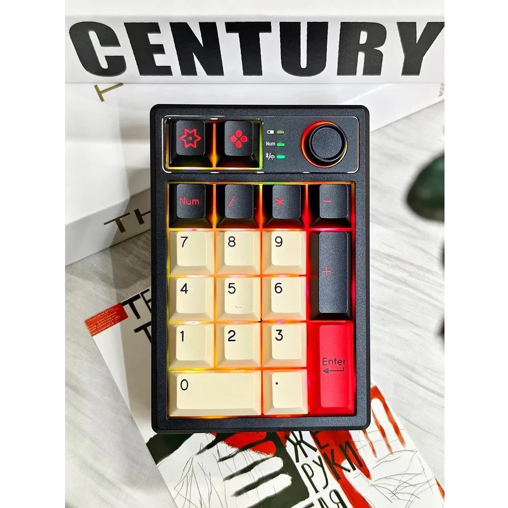 KEYCOOL K19 디지털 기계식 키보드, 19 키 노트북, 블루투스 숫자 노브 키패드, 개스킷 구조, 재무 회계 DIY