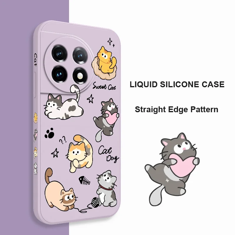 Cat String Ball Liquid Silicone Phone Case Cover