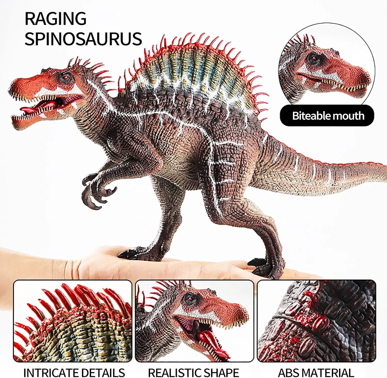 Toyvian Spinosauro Giocattolo 50 Cm - Mascella Mobile, Modello Dinosauro Realistico Per Decorazione E Regalo
