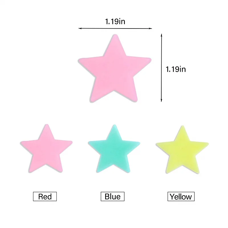 Wall Stickers 50Pcs Luminous 3D Stars Glow In The Dark For Kids Baby Rooms Bedroom Ceiling Home Decor Fluorescent Star Stickers
