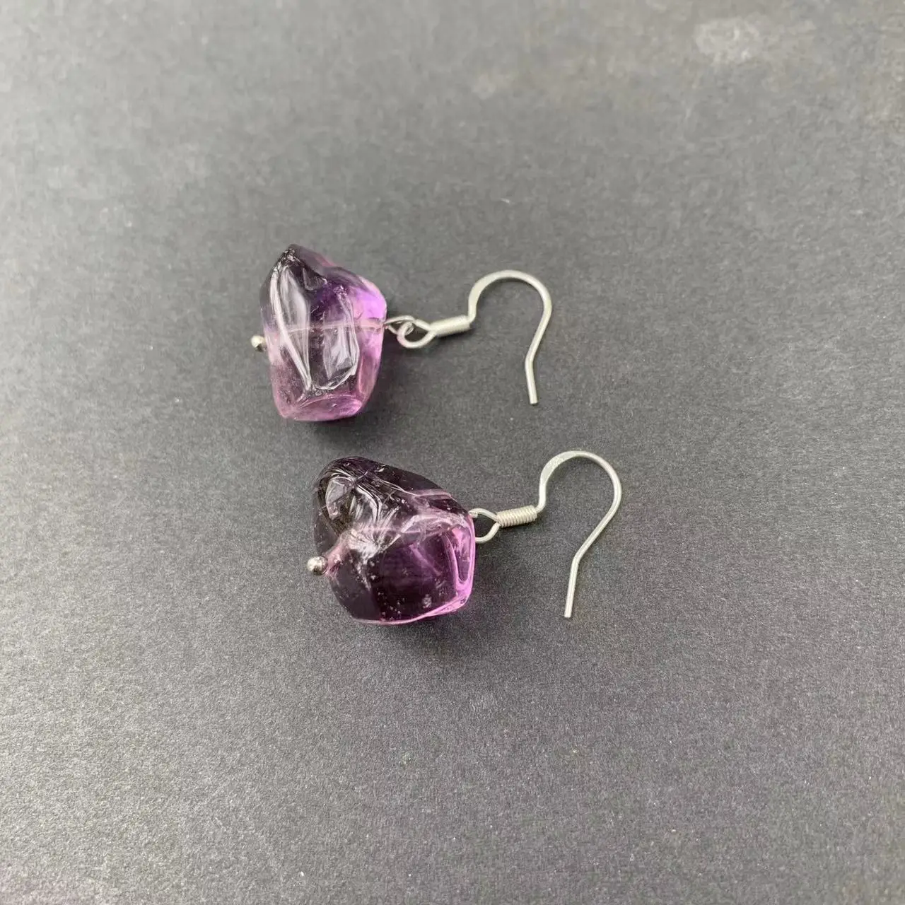 Natural Amethyst Earrings Silver 925 Hanging Earrings Original Gemstone Women High Quality Jewelry Design Handmade