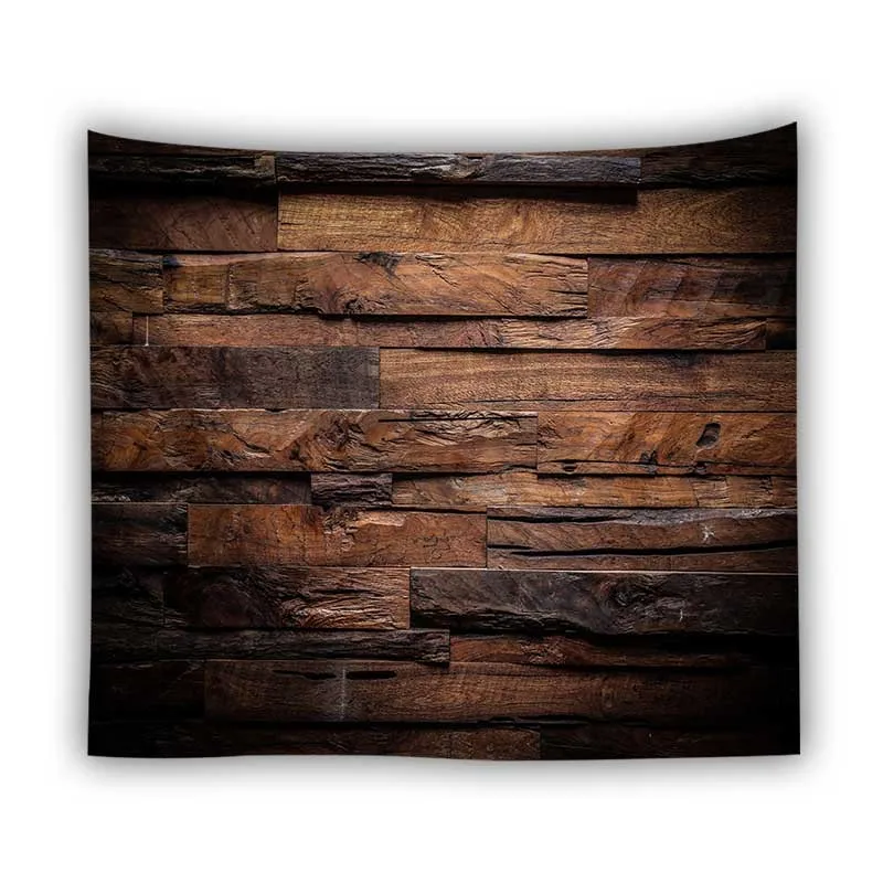 Wooden board tapestry stone wall wooden board background wall hanging cloth living room bedroom room home decoration
