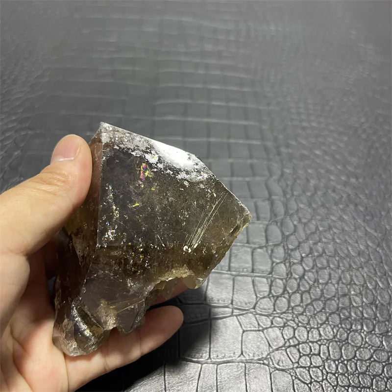 350g Natural Stone Golden Quartz Rutilated Free Form Smoky Quartz Crystal Rock Decoration Rough Polished Healing 3