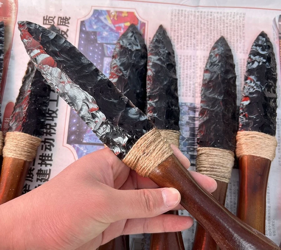 

Crystal Magic Scepter Magic Wizard Knife Handmade Obsidian Sword Dagger Toy Decoration