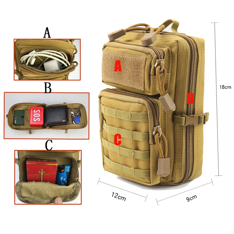 Multifunction Tactical Pouch Holster Military Molle Hip Waist EDC Bag Wallet Purse Phone Case Camping Hiking Bags Hunting Pack 3