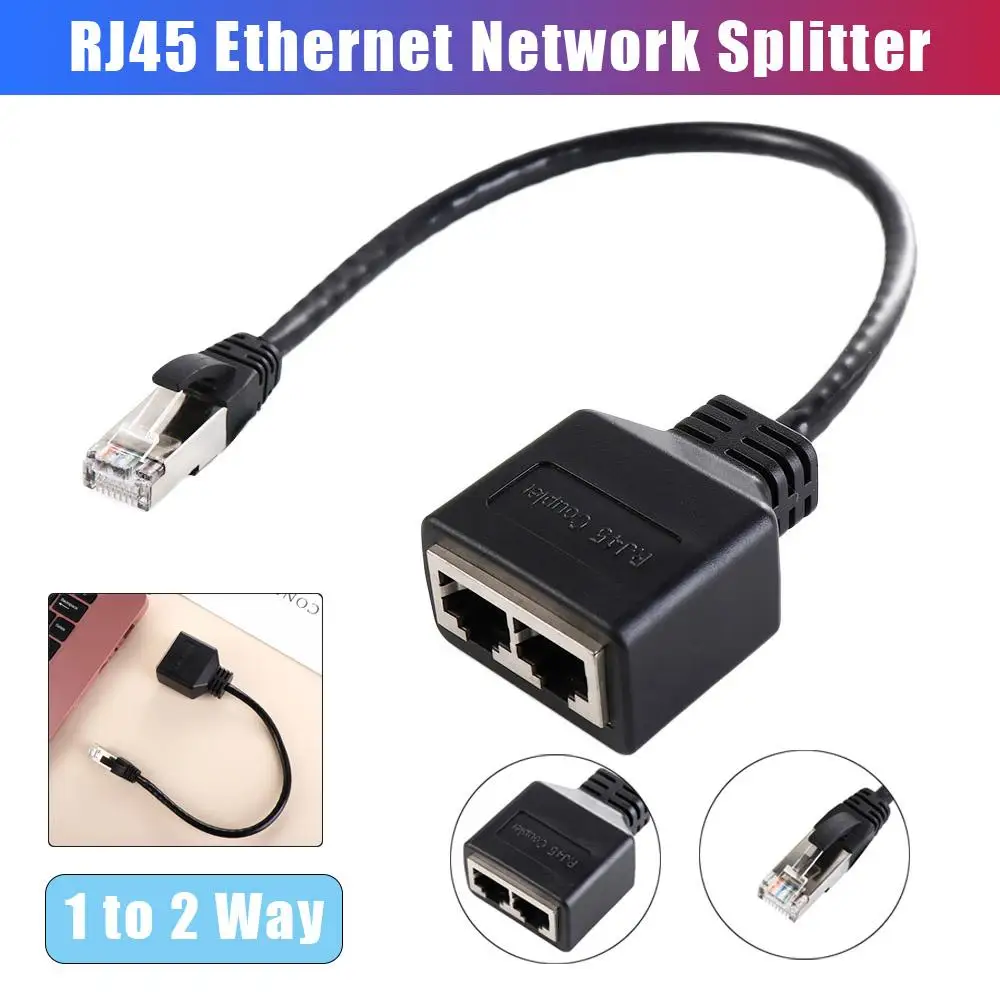 Cable Network Connector Ethernet Socket Lan Network Extension RJ45 Ethernet Gigabit Splitter RJ45 1 Male to 2 Female
