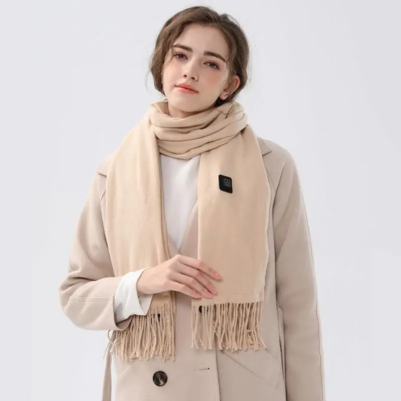 Frauen Männer Heizung Temperatur Schal 3 Gänge Einstellbare USB Lade Wärme Control Hals Wärmer Für Camping Laufen_voghion.com