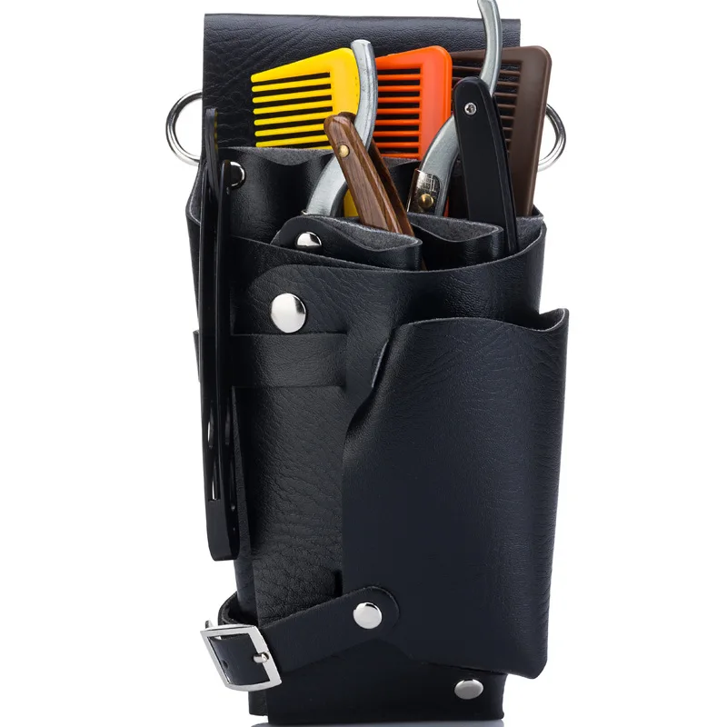 Leather Hairdressing Case Tools Scissor Bag Barber Pouch Holder Rivet Purse Adjustable Waist Shoulder Belt