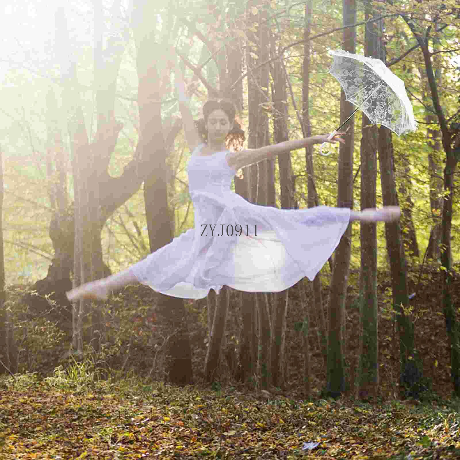 *Prop Umbrella Embroidery Parasol Elegant Craft Bride Lace Ornament White Decorative Room Performance Mini Wedding Trim Lolita
