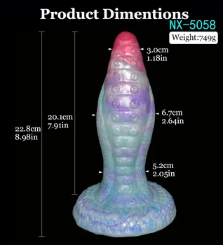 6.7cm Dildos Thick Anal Plug Suction Cup Deep Sea Tentacles Design Silicone Curved Dildos Bumpy Texture G-spot Stimulate Penis 3