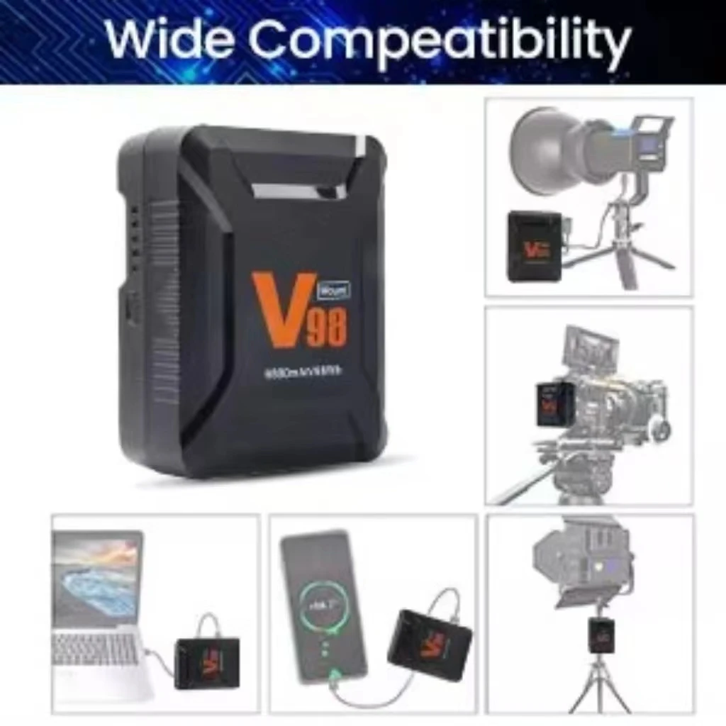 Camera replacement battery 7800mAh ES-BP-98with D tap to DC power cord V base V lock battery 98Wh 15A Draw
