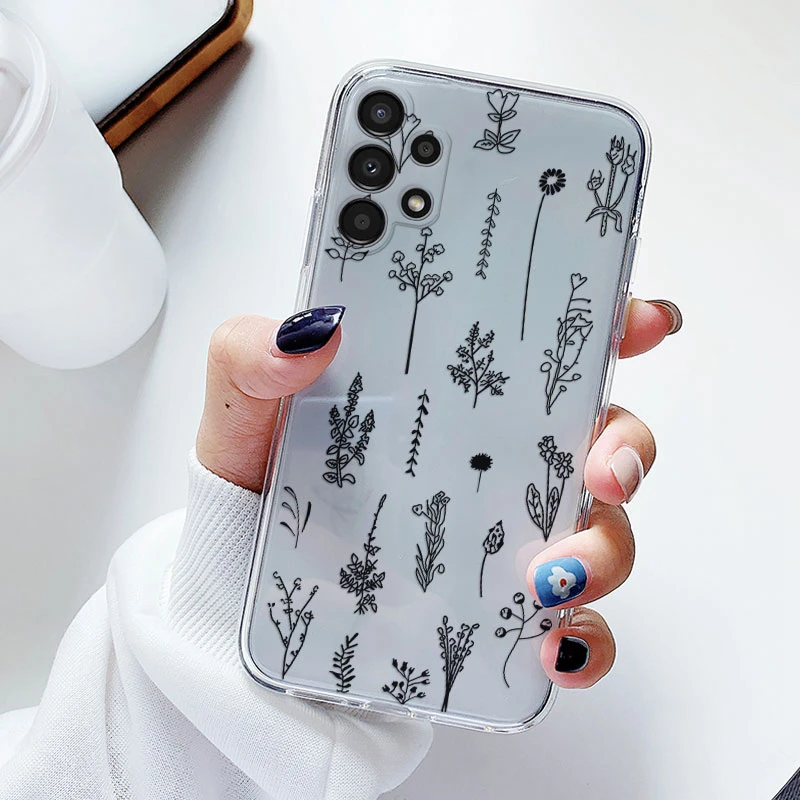 Floral Transparent Soft Silicone Phone Case - Flower TPU Cover