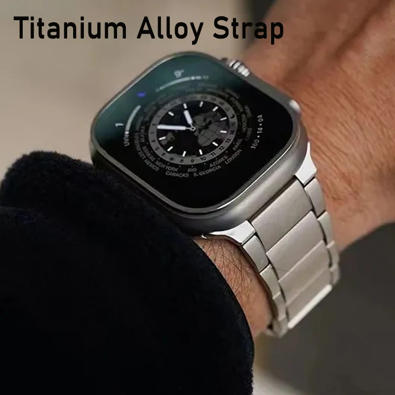 

Titanium Alloy Strap for Apple Watch Ultra 2 49mm 45mm 44mm 42mm,38mm 40mm 41mm, Watchband for iwatch9/8/7/6/5/4 Ultra S8