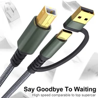 LAIHONEN USB B to USB C USB A Printer cable Type C Printer Cord Nylon BraidedWire for Yamaha casio Digital Piano Dj controller 5