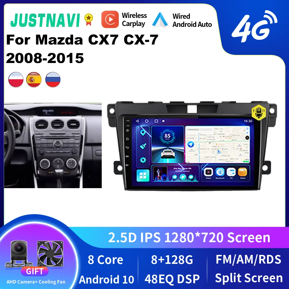

JUSTNAVI Car Radio For Mazda CX7 CX-7 2008-2015 Stereo Navigation GPS Android Multimedia Video DSP Player Autoradio Head Unit