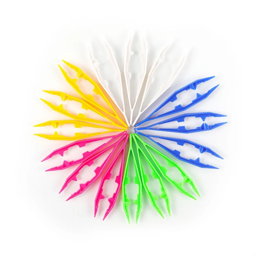 5pcs/set Kids Safety Plastic Beads Tweezer for Puzzle Bead Model Building Kits DIY Toys Art Crafts
