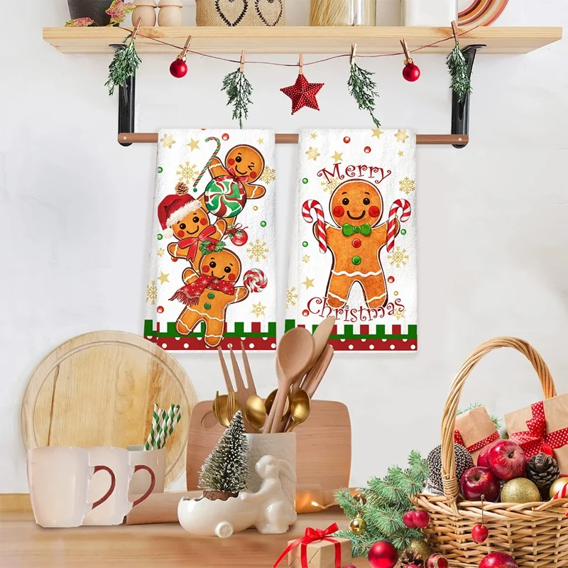 2pcs Christmas Kitchen Towels 5