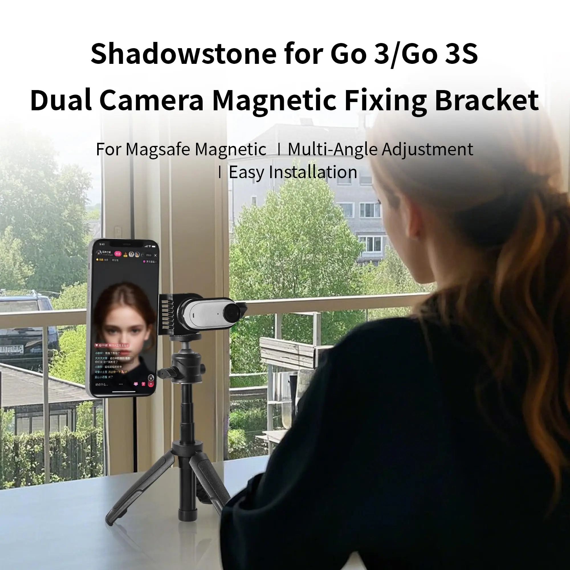 Magnetic Multifunctional Foldable Tabletop Car Mount with Adjustable Angles