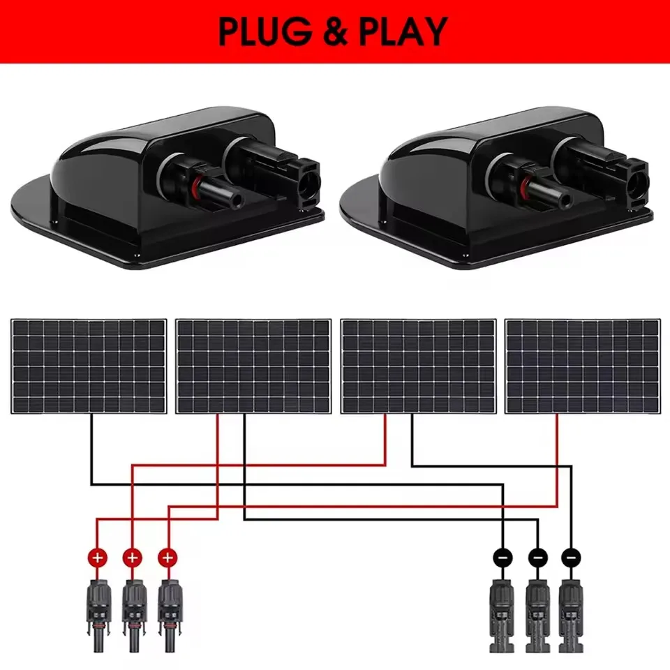 White ABS Solar Panel Cable Gland Box for RV Motorhome
