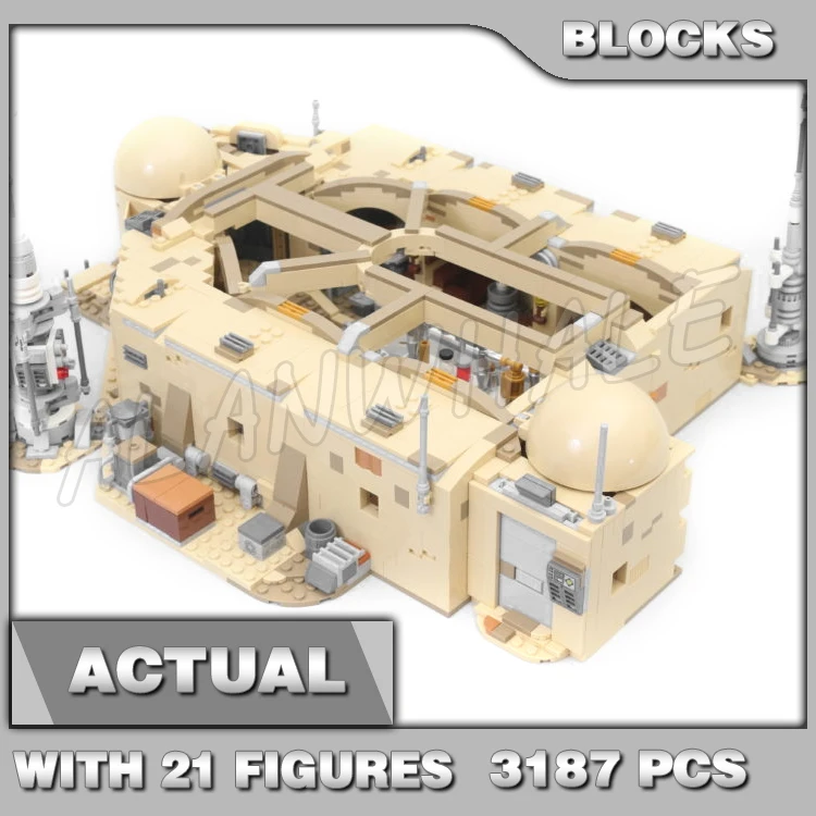 

3187pcs Star Plan Mos Eisley Cantina Public House Pub Tavern Landspeeders 60016 Building Blocks Toys Compatible With Model