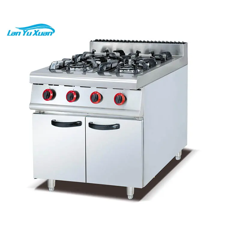 

Best selling restaurant stainless steel 4 burner gas range with gas ovens
