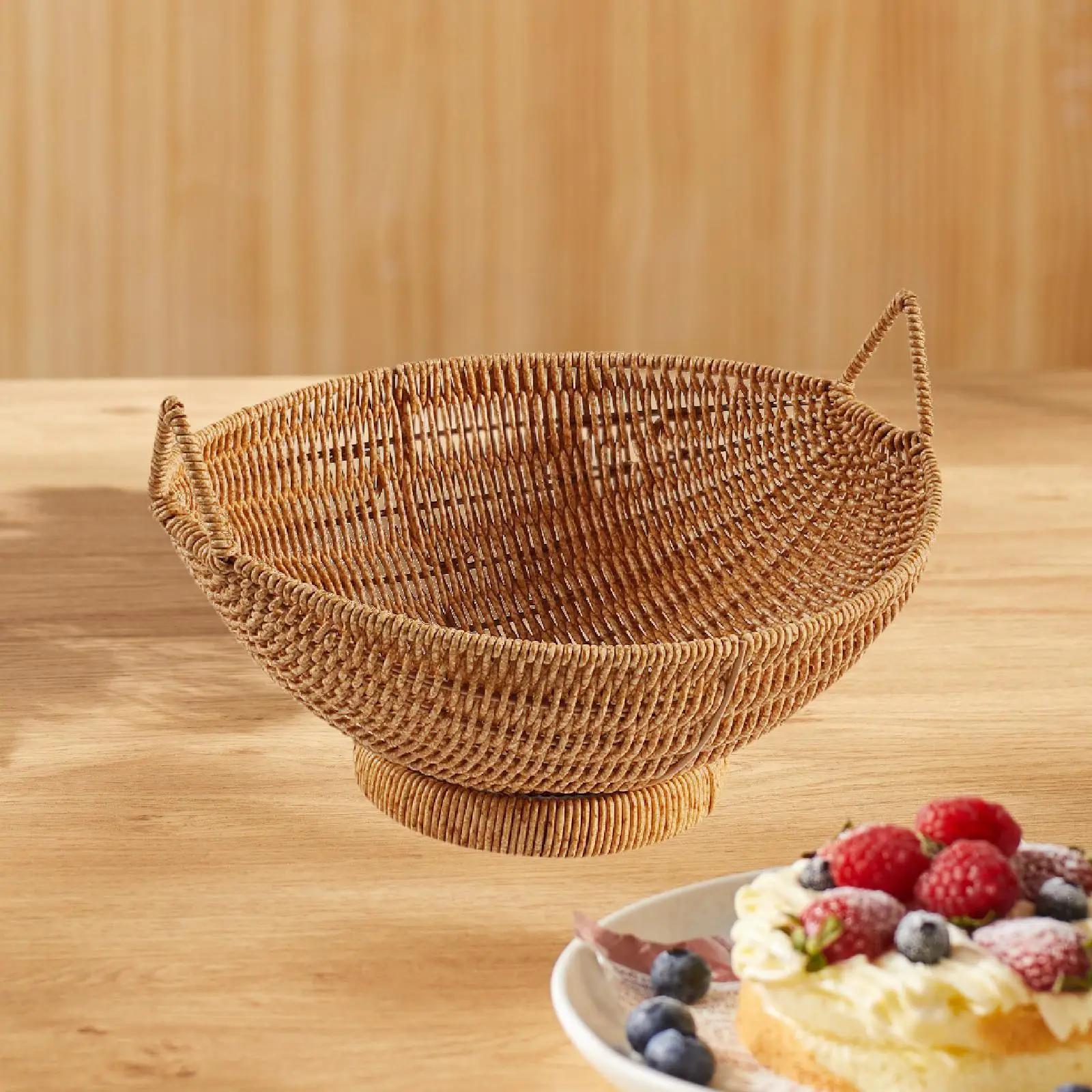 

Storage Basket Home Decor Creative Keys Basket Handmade Hand Woven Hamper Box for Picnic Household Entryway Countertop Desktop